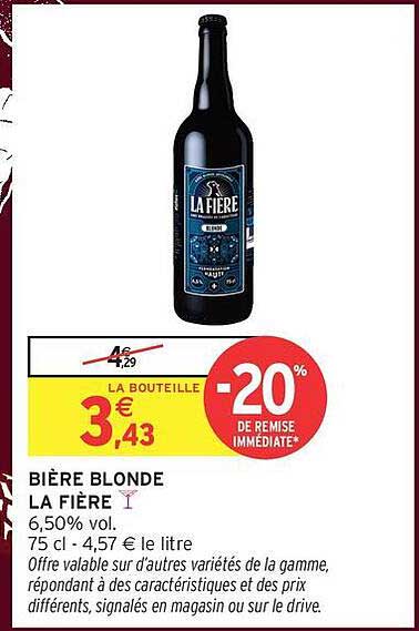 BIÈRE BLONDE LA FIÈRE
