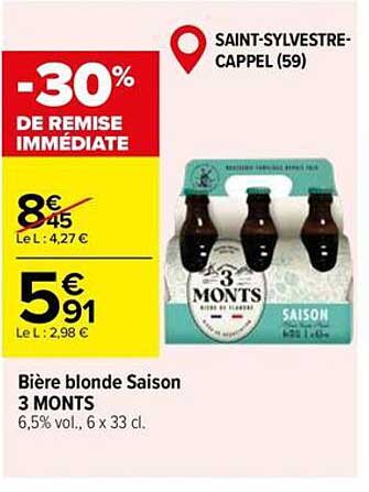 Bière blonde Saison 3 MONTS