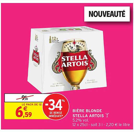 BIÈRE BLONDE STELLA ARTOIS