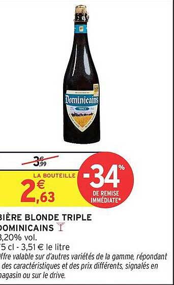 BIÈRE BLONDE TRIPLE DOMINICAINS
