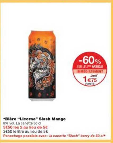 Bière “Licorne” Slash Mango