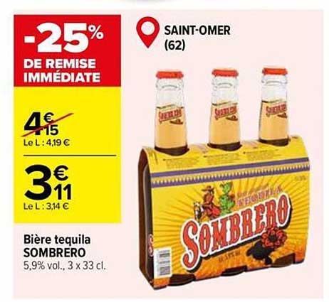 Bière tequila SOMBRERO