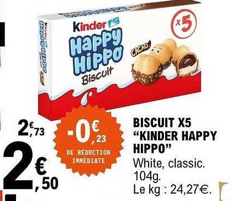 BISCUIT X5 “KINDER HAPPY HIPPO”