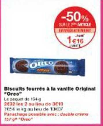 Biscuits fourrés à la vanille Original "Oreo"