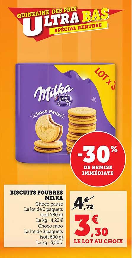 BISCUITS FOURRÉS MILKA