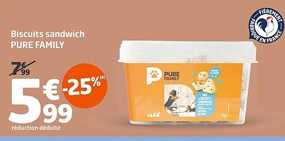 Biscuits sandwich PURE FAMILY