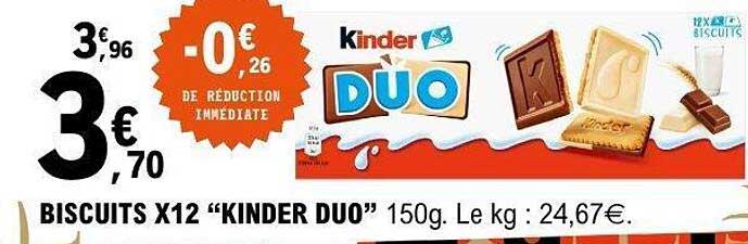 BISCUITS X12 "KINDER DUO" 150g