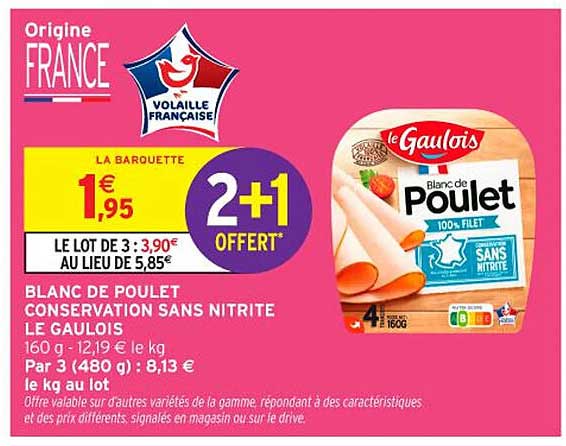 BLANC DE POULET CONSERVATION SANS NITRITE LE GAULOIS