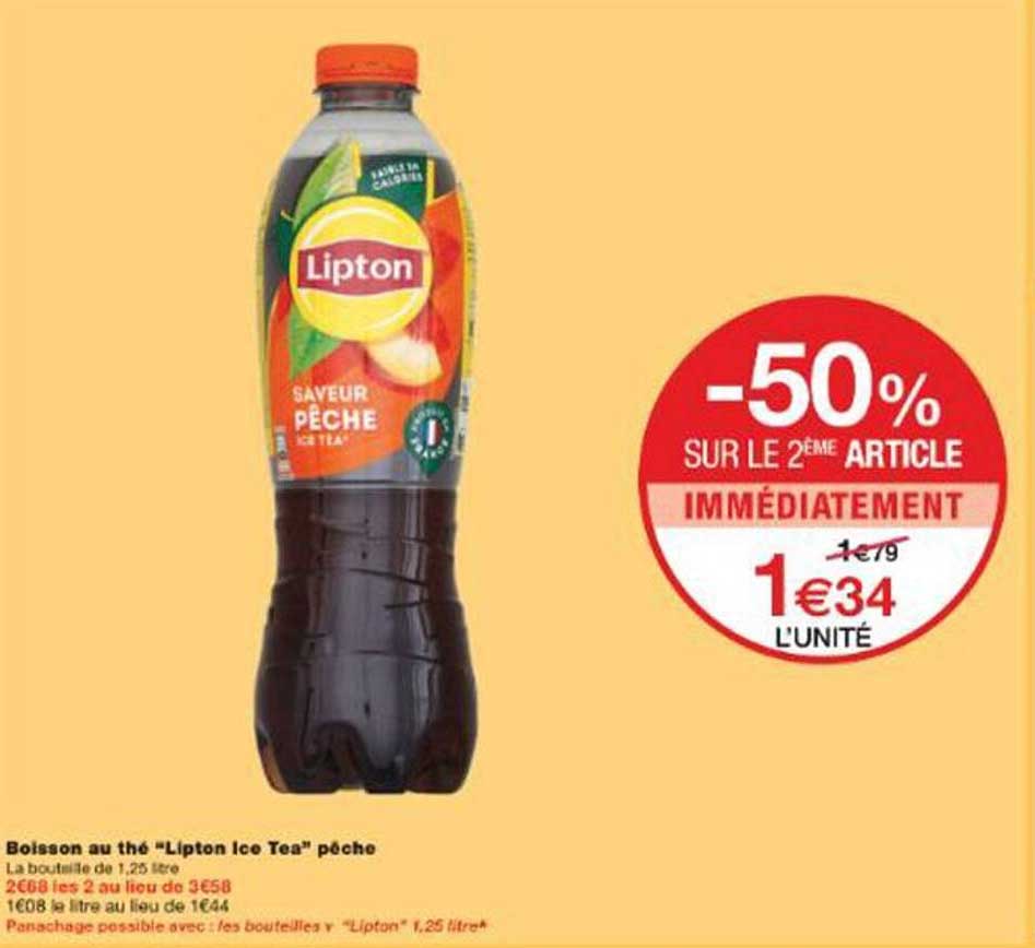 Boisson au thé "Lipton Ice Tea" pêche