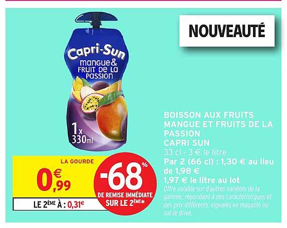 BOISSON AUX FRUITS MANGUE ET FRUITS DE LA PASSION
