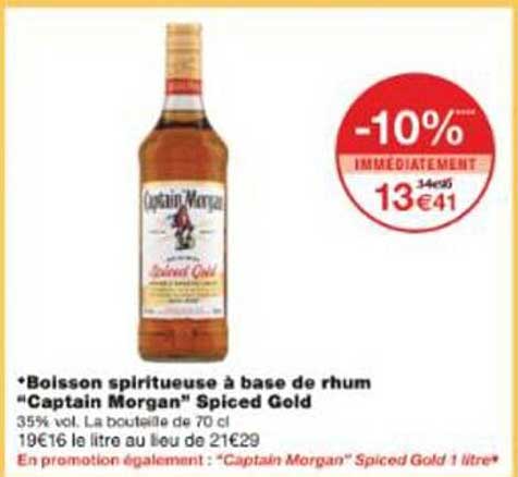 Boisson spiritueuse à base de rhum "Captain Morgan" Spiced Gold