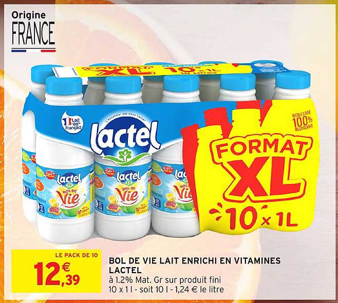 BOL DE VIE LAIT ENRICHI EN VITAMINES LACTEL
