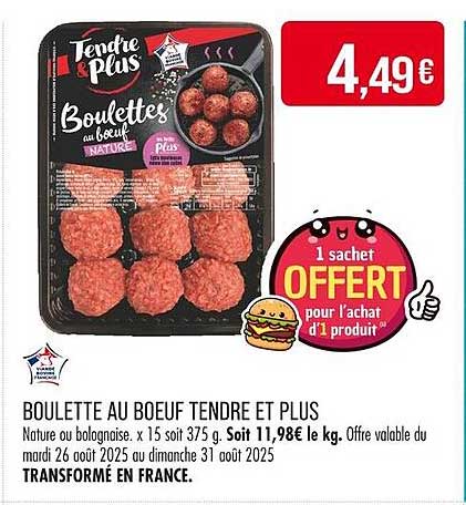BOULETTE AU BOEUF TENDRE ET PLUS