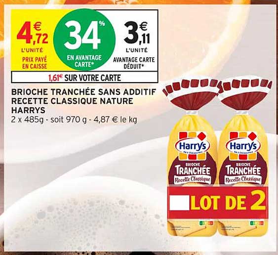 Brioche Tranchée Sans Additif Recette Classique Nature Harrys