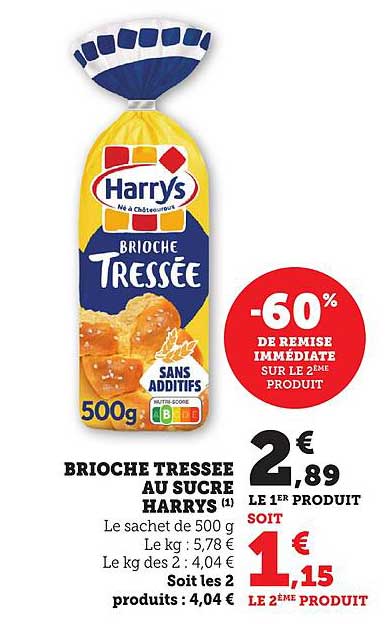 BRIOCHE TRESSÉE AU SUCRE HARRYS