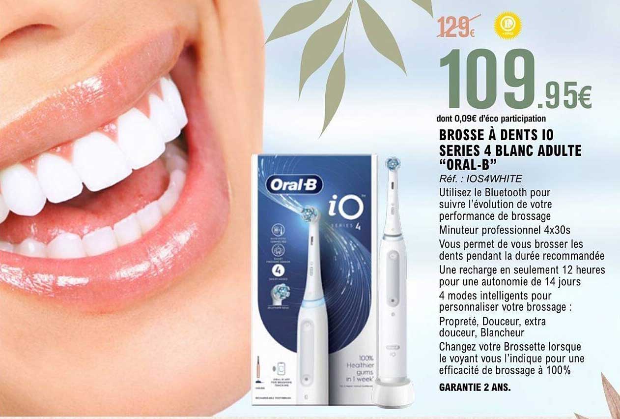 BROSSE À DENTS IO SERIES 4 BLANC ADULTE “ORAL-B”
