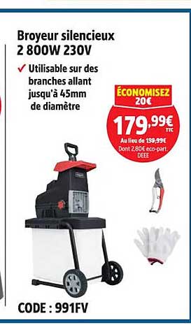 Broyeur silencieux 2 800W 230V