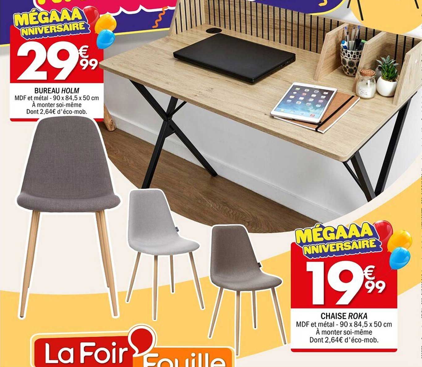 BUREAU HOLM et CHAISE ROKA