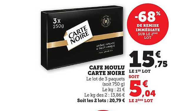 CAFÉ MOULU CARTE NOIRE