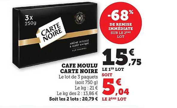 CAFE MOULU CARTE NOIRE