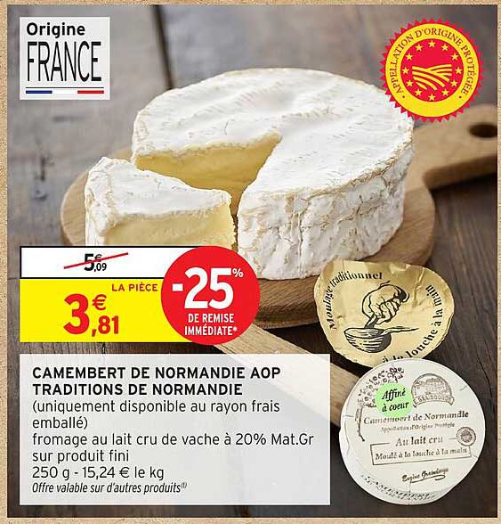 CAMEMBERT DE NORMANDIE AOP TRADITIONS DE NORMANDIE