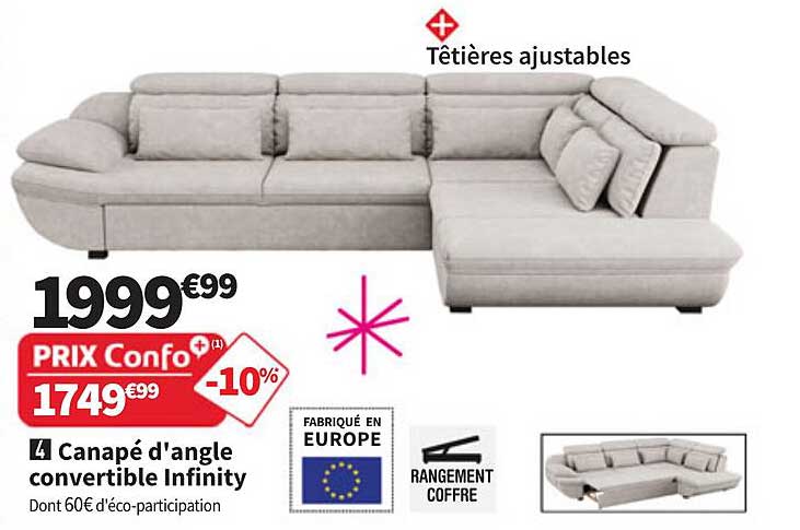 Cana pé d'angle convertible Infinity