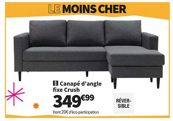 Canapé d'angle fixe Crush