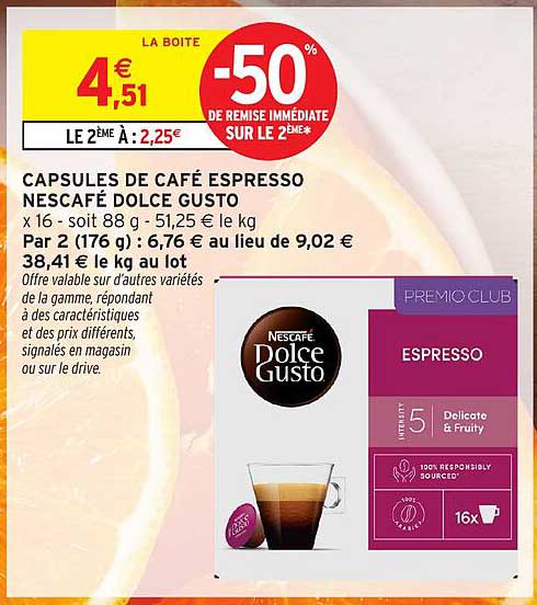 CAPSULES DE CAFÉ ESPRESSO NESCAFÉ DOLCE GUSTO