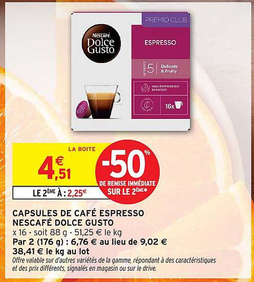 CAPSULES DE CAFÉ ESPRESSO NESCAFÉ DOLCE GUSTO