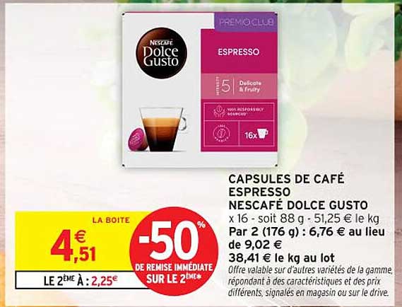 CAPSULES DE CAFÉ ESPRESSO NESCAFÉ DOLCE GUSTO