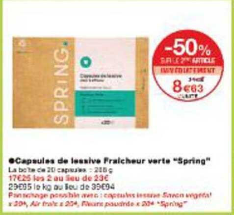 Capsules de lessive Fraîcheur verte "Spring"