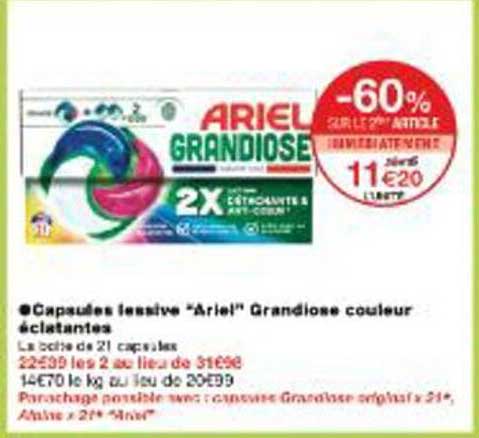 Capsules lessive "Ariel" Grandiose couleur éclatantes