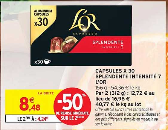 CAPSULES X 30 SPLENDENTE INTENSITÉ 7 L'OR