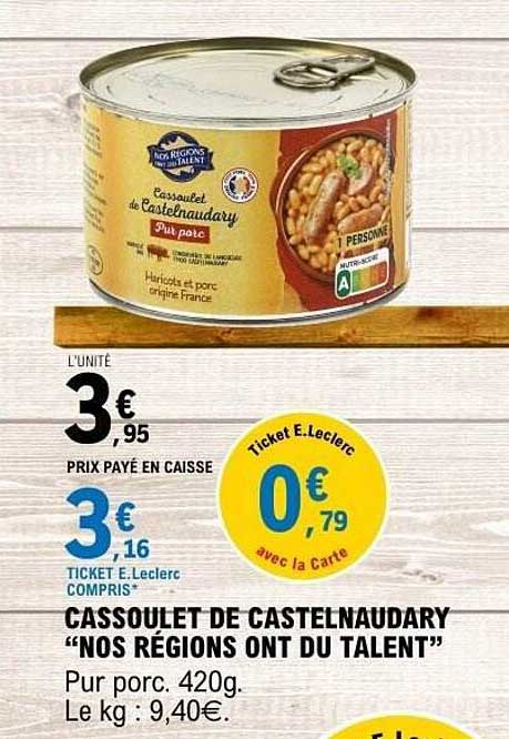 CASSOULET DE CASTELNAUDARY “NOS RÉGIONS ONT DU TALENT”