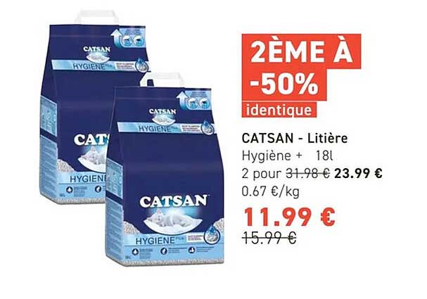 CATSAN - Litière Hygiène + 18L
