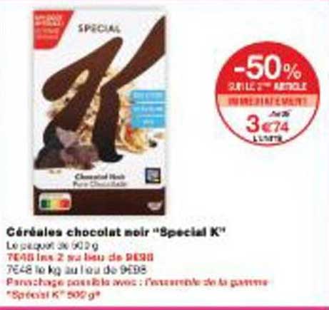 Céréales chocolat noir "Special K"