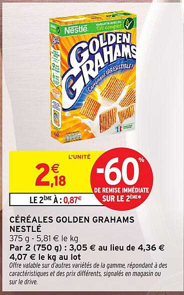 CÉRÉALES GOLDEN GRAHAMS NESTLÉ