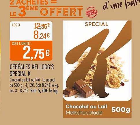 Céréales Kellogg's Special K Chocolat au Lait