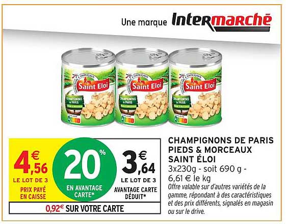 CHAMPIGNONS DE PARIS PIEDS & MORCEAUX SAINT ÉLOI
