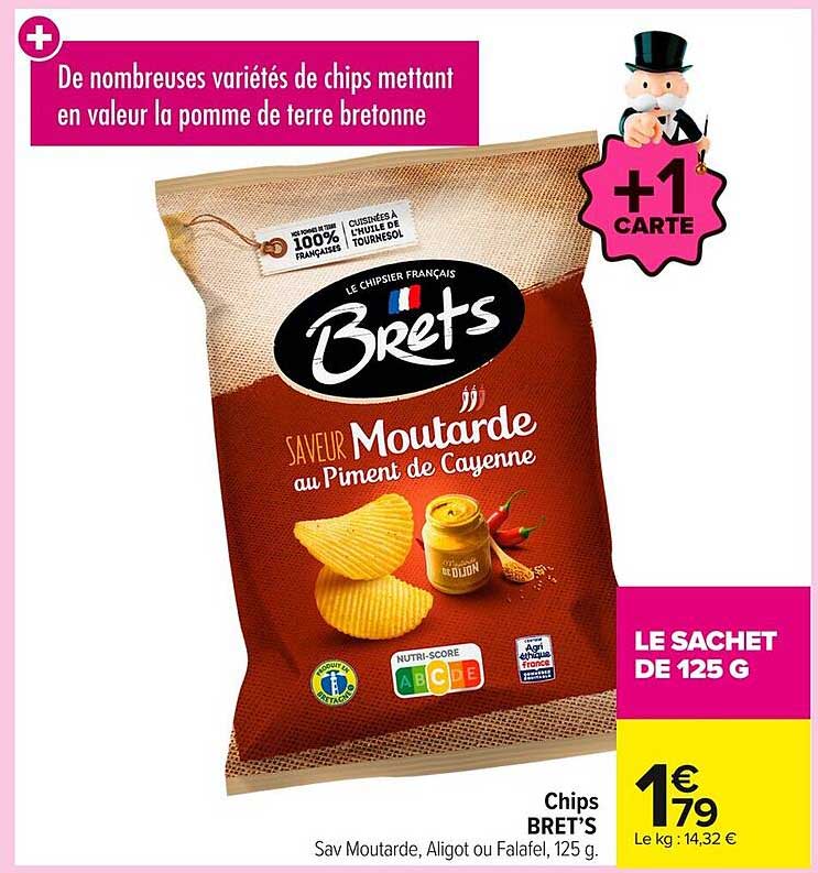 Chips BRETS Saveur Moutarde au Piment de Cayenne 125 g