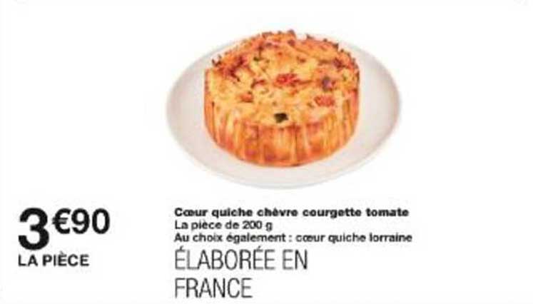 Cœur quiche chèvre courgette tomate