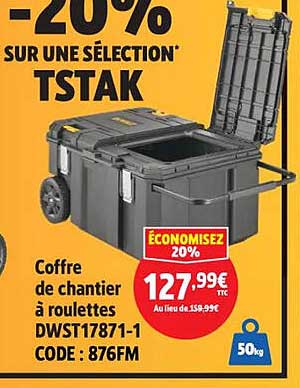 Coffre de chantier à roulettes