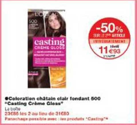 Coloration châtain clair fondant 500 "Casting Crème Gloss"