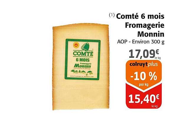 Comté 6 mois Fromagerie Monnin AOP - Environ 300 g