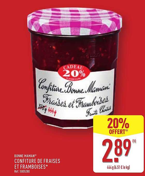 Confiture Bonne Maman Fraises et Framboises