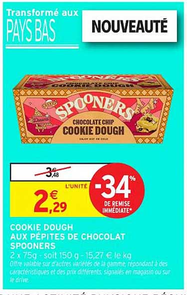COOKIE DOUGH AUX PEPITES DE CHOCOLAT SPOONERS