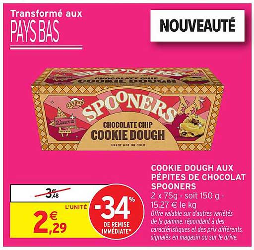 COOKIE DOUGH AUX PÉPITES DE CHOCOLAT SPOONERS