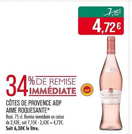CÔTES DE PROVENCE AOP AIME ROQUESANTE*