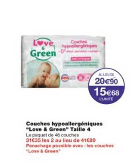 Couches hypoallergéniques "Love & Green" Taille 4