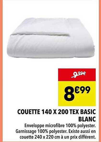 COUETTE 140 X 200 TEX BASIC BLANC
